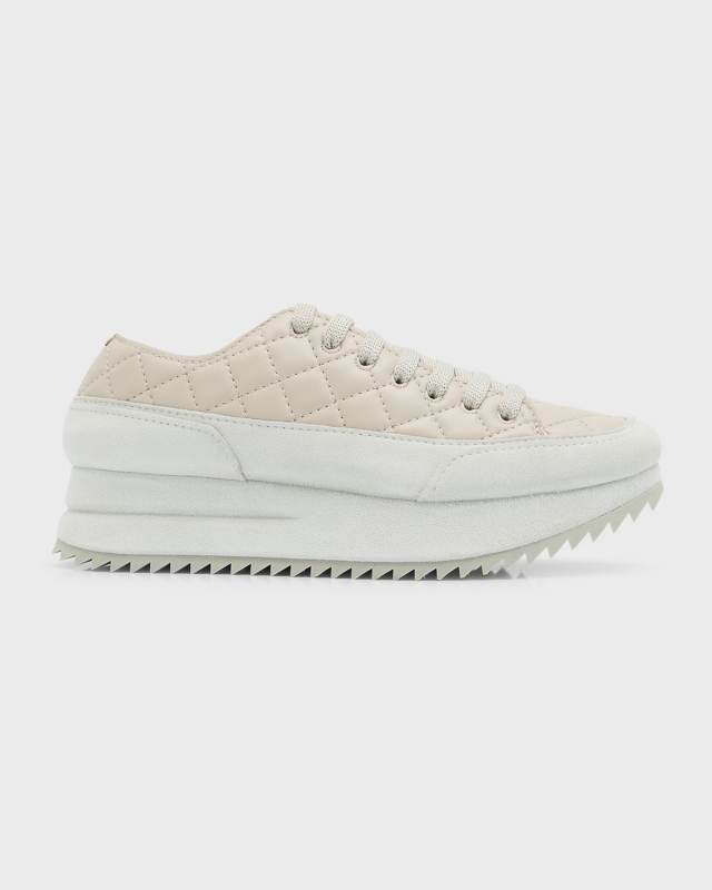 Quilted Leather Flatform Fashion Sneakers